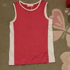 Vibrant Pink and White Kids Tank Top